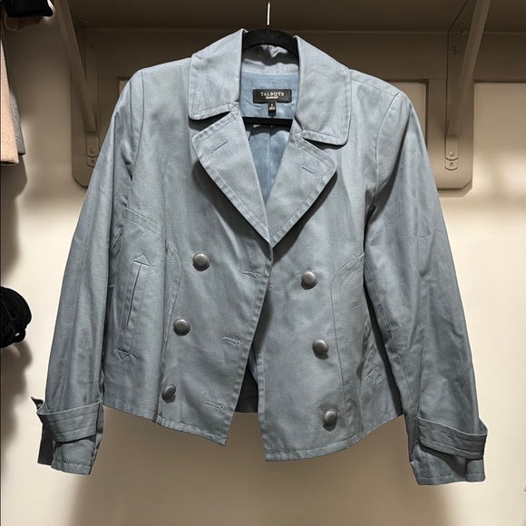 Talbots Blue Pea Coat Double-Breasted Classic - Picture 1 of 3